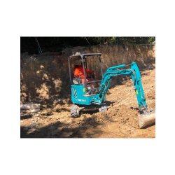 Mini-pelle à canopy à 4 montants - SUNWARD SWE 18UF - Compacte pour espaces exigus avec châssis sans déport arrière