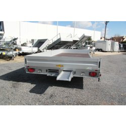 Remorque plateau Humbaur HN 256225 GR - 2 essieux, roues surbaissées, ridelles alu, 6220x2470 mm