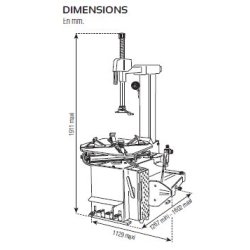 As922dvw - monte/demonte-pneus automatique provac avec blocage exterieur de 10 à 22