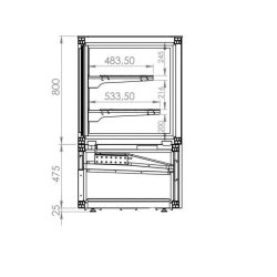 Vitrine réfrigérée l800mm 300l 7489.5450 COMBISTEEL
