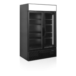 Vitrine réfrigérée noire FSC1200H BLACK - 2 portes  TEFCOLD