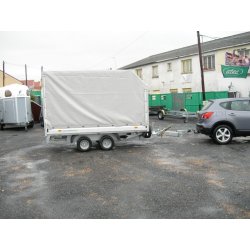 Remorque plateau Humbaur HN 303118 - 2 essieux, ridelles alu, roues surbaissées