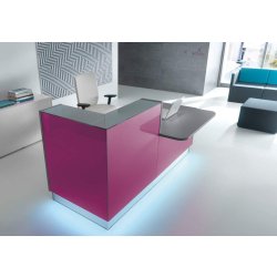 Banque d'accueil ligna en verre laque, design