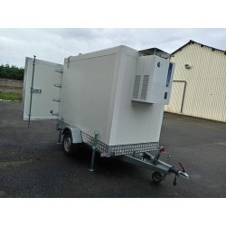 Remorque frigorifique surgelée simple essieu 1300kg - Arno 19 - Dimensions intérieures 2m30 x 1m20 x 1m67