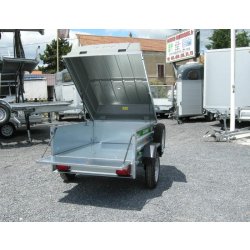 Remorque sans frein DAXARA 168 TE - Avec roue jockey, capot ABS, 1220L pour transport et bricolage