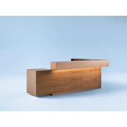 Banque d'accueil moderne éclairée - TOKI CUBE - design contemporain et élégant, modulable, avec éclairage LED optionnel