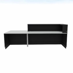 Bureau d'accueil mixte avec PMR Delta Plus - Mobel Linea - 202, Droite, Noir
