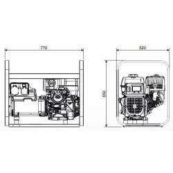 Ge 8000 BBT groupe électrogène - Mosa - 50 Hz - 7 kVA triphasé, moteur Briggs & Stratton, portable