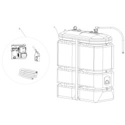 159059 - Cuves à carburants Renson - 1000L - PEHD double parois - Station monophasée 230V - Débit 50L/min