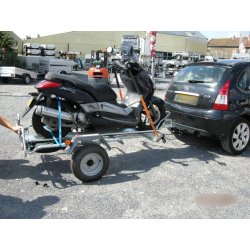 Remorque porte moto la plus compact sur 1 rail avec une rampe de chargement acier galva - erde pm 310 1r