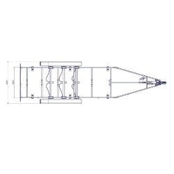 7m80-2m20 - 3x1800 kg - 3500 kg - VLEMMIX - Remorque Porte-Bateau
