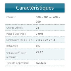 Remorque agricole B180BC - aciers spéciaux - Delaplace - charge 21 t - flèche avec sécurité et rehausses