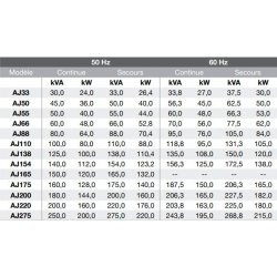Série 5 Groupes électrogènes industriels AJ Power - 33 à 275 kVA - moteurs AGCO Power et Perkins