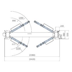 Pont élévateur 2 colonnes gamme Premium 4,2T - déverrouillage automatique - 230 V