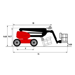 160 atj + nacelle élévatrice articulée - manitou - hauteur de travail 16.25m