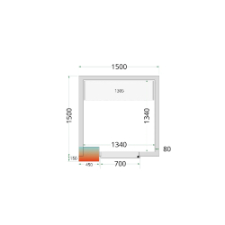 Chambre froide positive CRPF1515 Blanc 1500 x 1500 x 2200 mm TEFCOLD