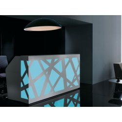 Banque d'accueil rétro-éclairée ZIG ZAG - design innovant avec LED programmable et modules PMR
