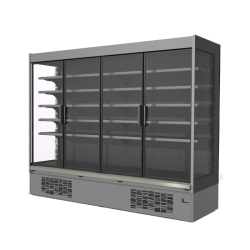 Vitrine réfrigérée verticale TEMPERA EFFICIA - Portes double vitrage, 0°C à +2°C, 5 niveaux, 937 mm largeur, 760 mm profondeur, 2050 mm hauteur