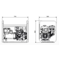 GE 7000 HBM - Groupe électrogène portatif Mosa - 5.5 kVA - Moteur Honda - Fréquence 50 Hz