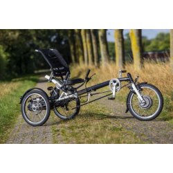 Vélo handicap tricycle couché Easy Sport avec siège ergonomique réglable