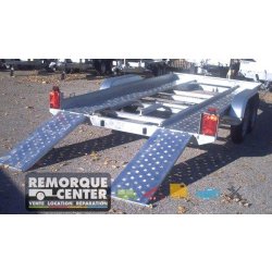 Porte voiture LIDER avec grandes rampes - 2 essieux - PTAC 2000 kg - 394 x 190 cm - Référence 39740