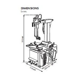 AS944LLMIW - Monte/Démonte-Pneus Automatique Provac 230V avec Blocage Extérieur 10 à 24" et Moteur à Variation de Vitesse