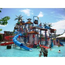 Structure de jeux aquatiques ARWAPS7 - 19x17m - Hauteur 9,6m - Toboggans 4,8m