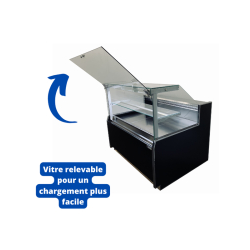 Vitrine réfrigérée traditionnelle VALOA - EINF 937, 937 mm x 1040 mm, -1°C à +5°C, LED, plexi coulissant