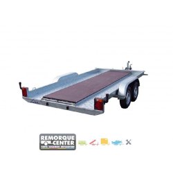 Porte voiture LIDER avec grandes rampes - 2 essieux - PTAC : 2500 kg - 394 x 190 cm - Référence 39760