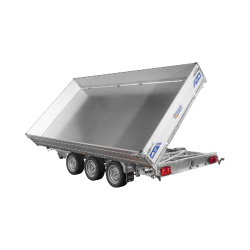 Remorque Tri-benne SARIS HD - 406 x 204 - PTAC : 3500 kg - 3 Essieux - Freinée - Pompe Électrique Référence - K3 406 204 3500 3B HD E