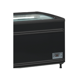 Bac bi-température 2m10 ICEBLACK - Réfrigéré avec couvercles vitrés incurvés et coulissants, modèle ETEF SFI210B
