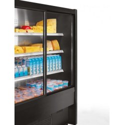 Vitrine murale libre-service - Non canalisable, laquée, double vitrage, inox - LATIUM H200/180-PC