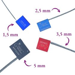 Scellé câble KABLO50 H - Personnalisation petite quantité - Aluminium et Acier galvanisé - Diamètre 5mm - Normes ISO PAS 17712 Grade H