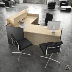 Banque d'accueil d'angle Avant - Ofitres - 169, Droite, Chêne, Non