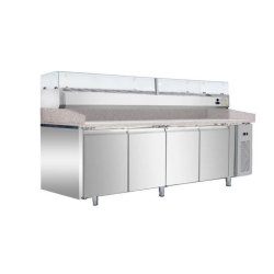 Vitrine réfrigérée à poser THV2520/380 - capacité 12 bacs GN1/3, 2520 x 395 x 435 mm