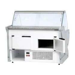 Vitrine réfrigérée de présentation avec service-arrière + réserves réfrigérées