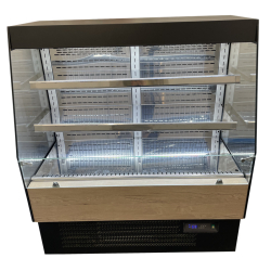 Vitrine réfrigérée semi-verticale TERRA - EUROVITRINE - 1m20 - 2 étagères + base - froid positif ventilé