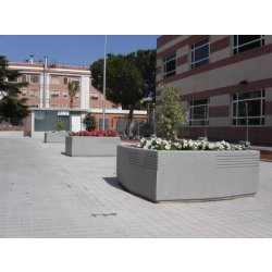 Jardinière Fuat en Béton Rectangulaire ou Carrée - Couleurs Blanc / Gris / Ocre / Finition petra 1