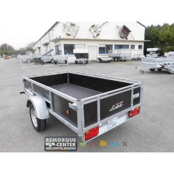 Remorque bagagère LIDER en bois - 1 essieu - PTAC : 500/750 kg - 251 x 133 cm - Référence 39460/43460