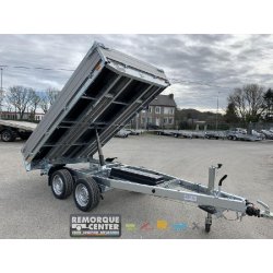 Remorque Benne Hydraulique SARIS - 306 x 170 cm - PTAC : 2700 kg - 2 Essieux - Freinée - Référence K1 306 170 2700 2