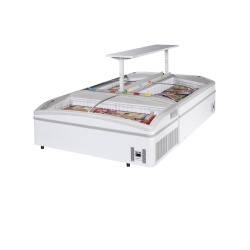 Bac réfrigéré bi-température BAKECO Blanc - avec couvercles coulissants, éclairage LED, volume utile 400 L à 750 L