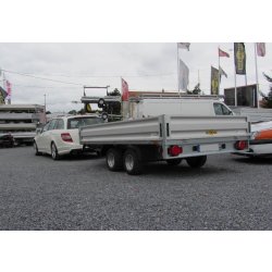 Remorque plateau Humbaur HT 203121 / HT 253121 - 2 essieux, ridelles alu, roues dessous