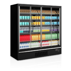 Vitrine réfrigérée pour supermarché à froid positif 1955mm Profondeur 740mm Galaxy+ GP20FGD Black TEFCOLD