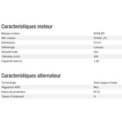 Perform 6500 XL C5 Groupe électrogène - Kohler - Puissance max 6,5 kW - 50 Hz - 230 V
