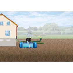 Cuve de stockage d'eau 5000L enterrée - polyéthylène - équipée pompe multicellulaire - GARANTIA