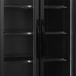 Vitrine réfrigérée noire FS890H BLACK - 2 portes - Finition contemporaine en aluminium noir