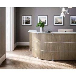 Réception-Glass - Banque d'accueil italienne haut de gamme avec modules PMR et finitions personnalisables