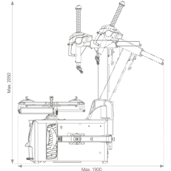 Démonte pneus automatique 11'' à 26'' + 3ème bras