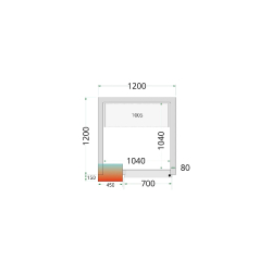 Chambre froide positive CRPF1212 Blanc 1200 x 1200 x 2200 mm TEFCOLD