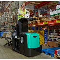Chariot élévateur préparateur de commandes Velia ES OPB20N2XP - fourches ciseaux et plateforme - 2000 kg